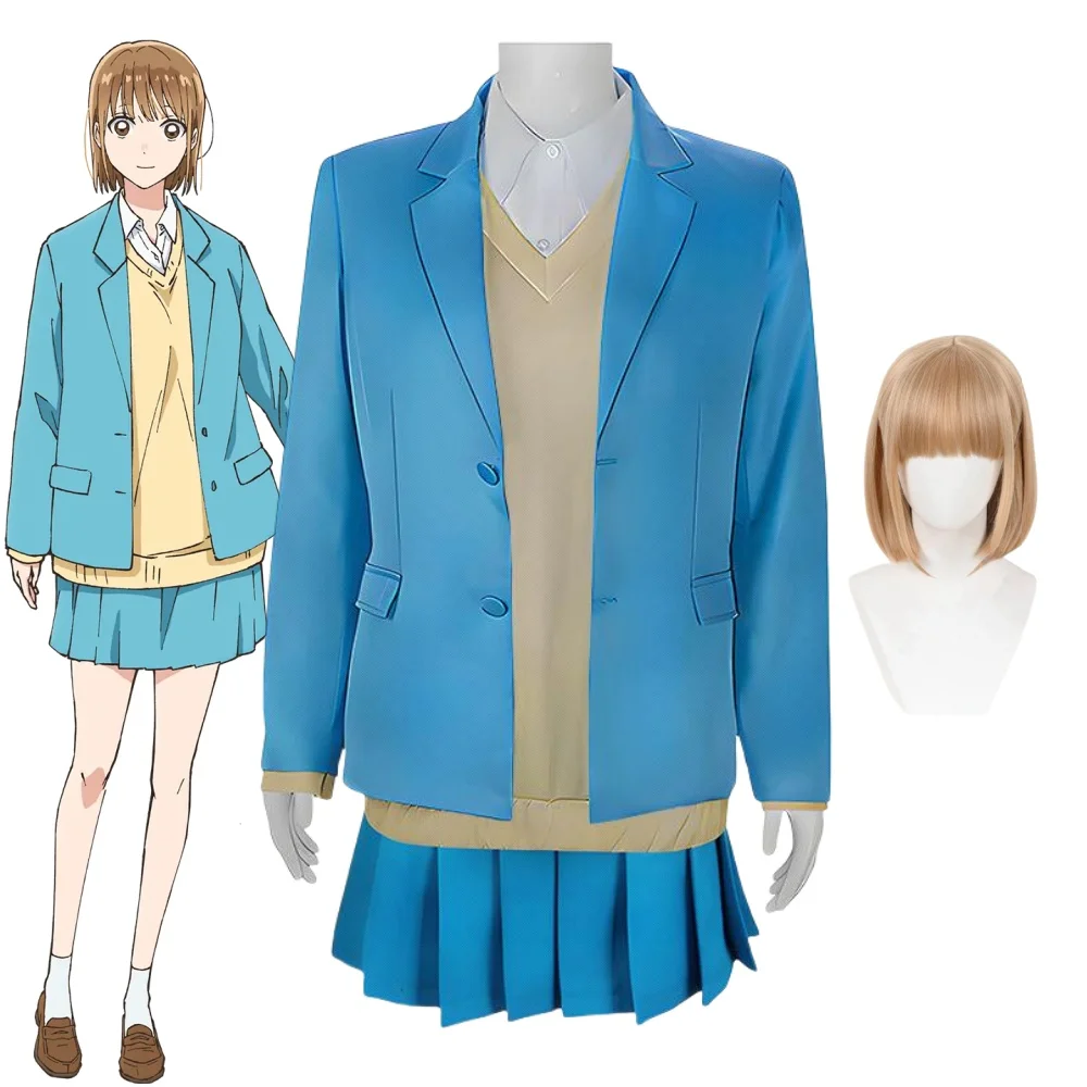 Chinatsu Kano Косплей Аниме Синяя Коробка Костюм Парик Школьная Форма Юбка Ao No Hako Hina Chono