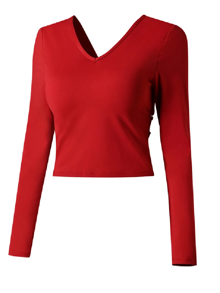 

Gym T-shirts Women Long Sleeves Yoga Tops V-neck Breathable Tee Shirts Woman Workout Fitness Tops Female Sporting Clothes