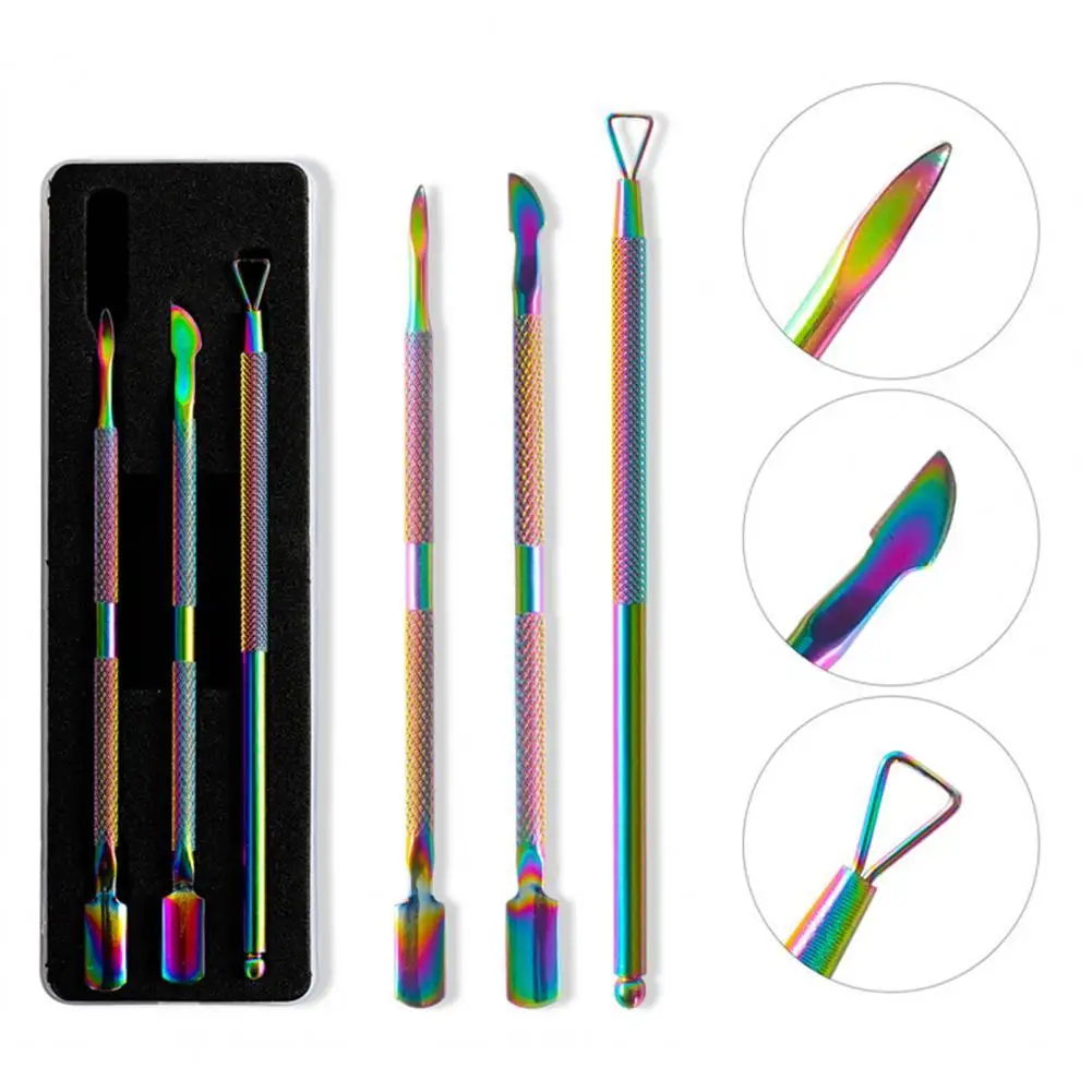 

Bright Color 3Pcs/Set Useful Double Tipped Dead Skin Cutters Stainless Steel Nail Peelers Eye-catching for Manicure
