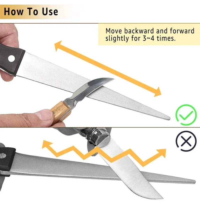 Карманная точилка для ножей Алмазная с ручкой из АБС-пластика Заточка стали