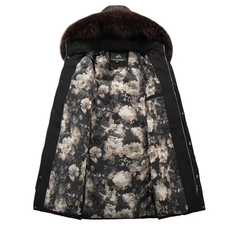 Thick Warm Cotton Long Parkas Male Causal Faxu Fur Collar Windbreaker Hooded 6XL,TA236 Winter Men Jackets Male Fashion