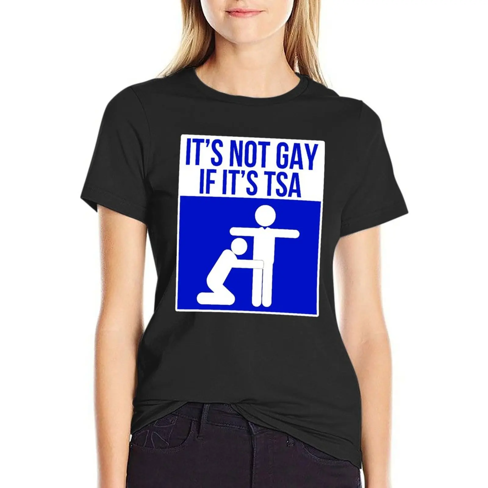 Это не гей если это TSA синяя футболка Графические Топы женские топы