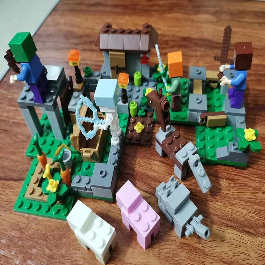 Фигурки акции Village House War Horse City Steve 16 совместимые с блокими My World подарки для детей
