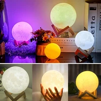 dropship 3d print rechargeable moon lamp led night light creative touch switch moon light for bedroom decoration birthday gift