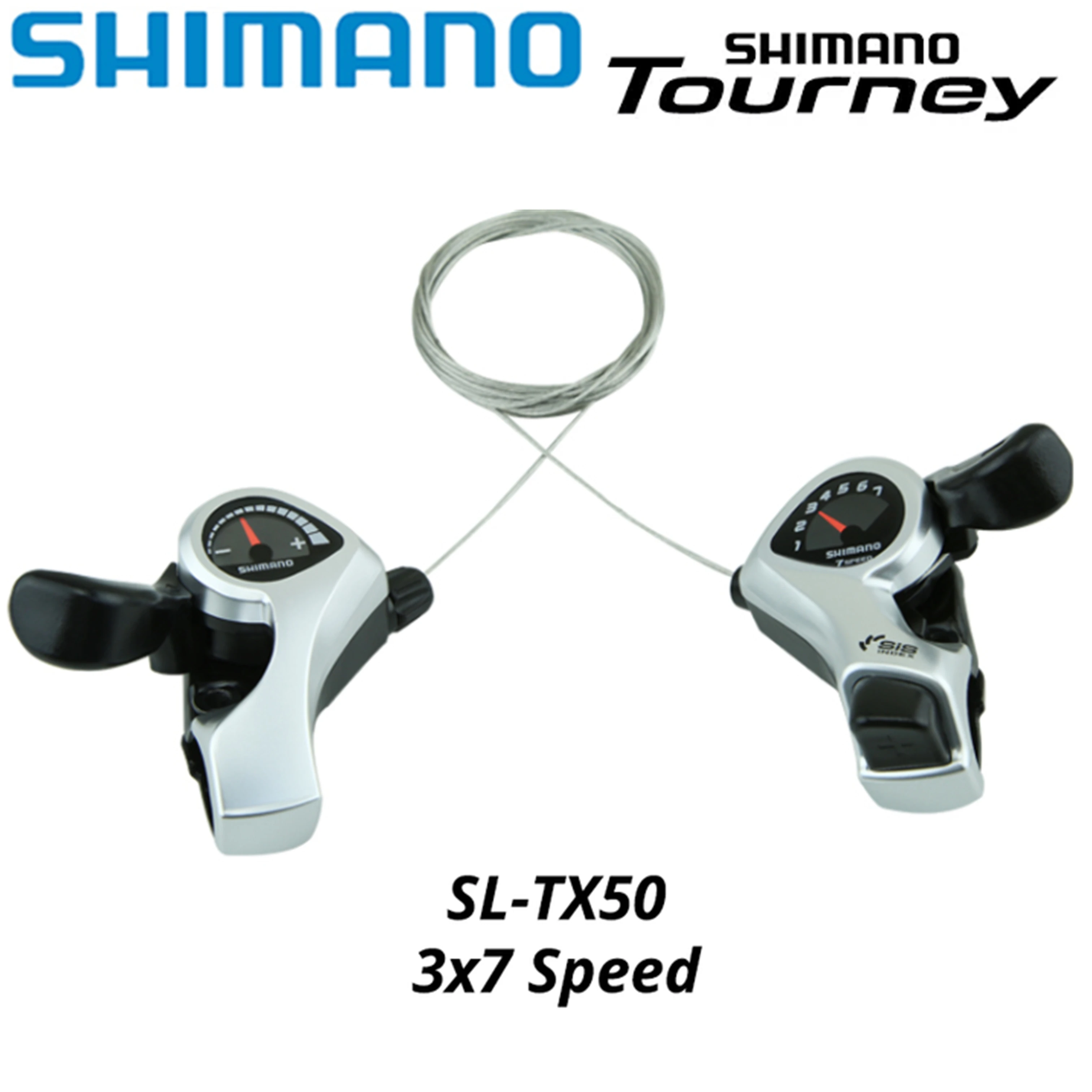 Shimano TX50 Tourney SIS SL-TX50 Bicycle Shift Lever 3*6s 3*7s 3v Left 6v Right 7v 18 21 Speed pair tx50 shifters gear cable images - 6