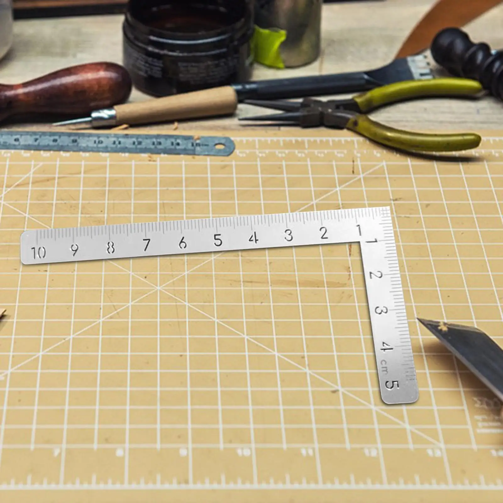 

L Square Ruler Scale Ruler Measure Tools 90 Degree for DIY Art Framing Hobby