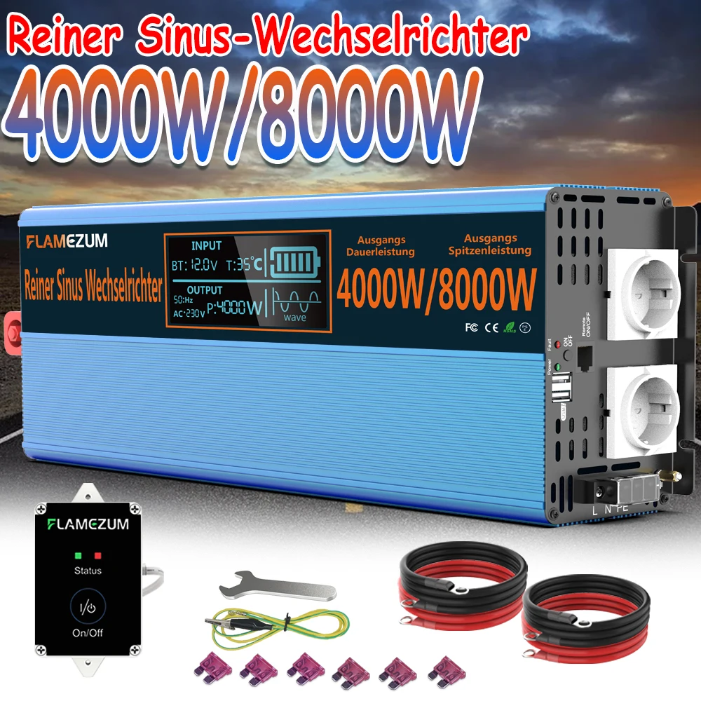 Инвертор немодулированного синусоидального сигнала 8000 Вт постоянный ток 12 В 24 в