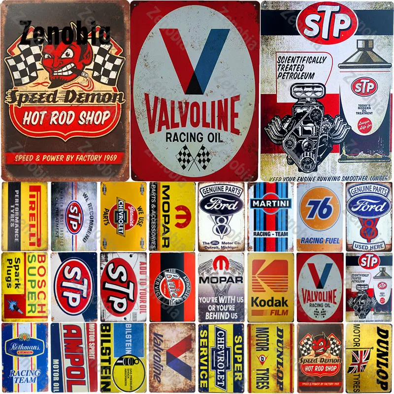 

Metal Signs Wall Decor Genuine Parts Ford Used Here Vintage Plaque Plate Painting Motor Oil Gasoline Tire Service Garage Decor