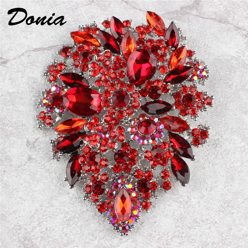

Donia jewelry Fashion Europe and the United States high-end bride brooch rhinestone flower alloy big brooch coat accessories