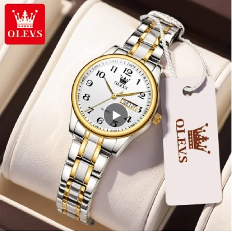 

OLEVS Women's Wrist watch Original Luxury Watches for Ladies Waterproof Stainless Steel Quartz Woman Wristwatch Gold 2022 trend