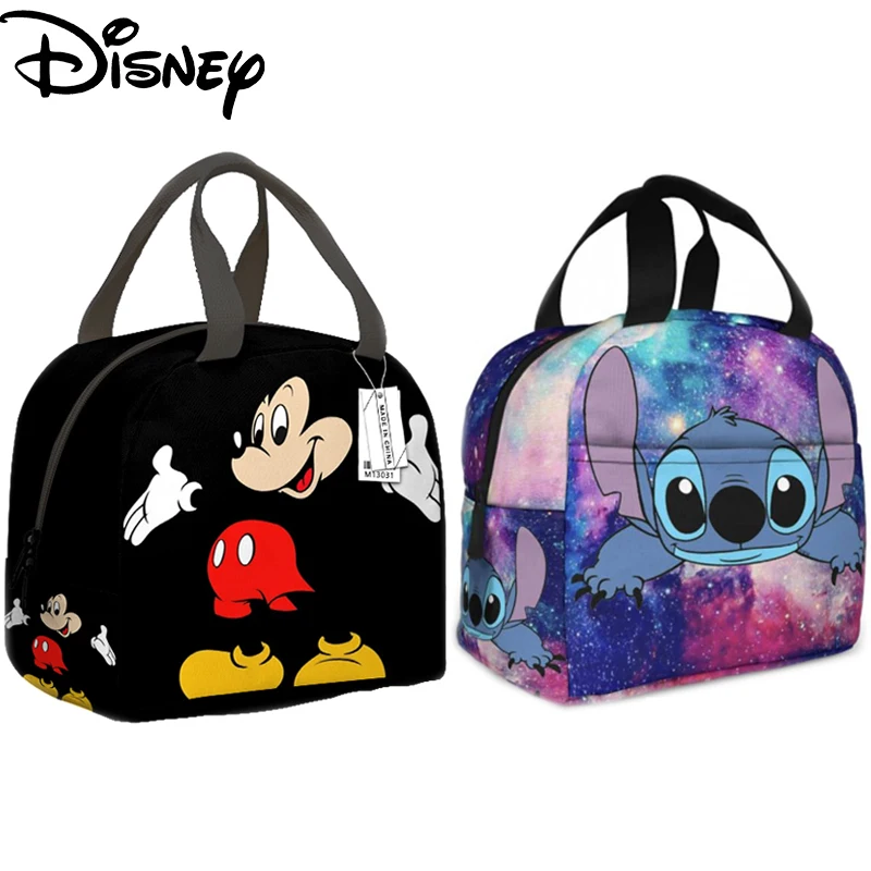 

Disney Stitch Lunch Bag for Children Stitch Waterproof Insulated Outdoor Picnic Storage Box Oxford Cloth Thermal Insulation Bag