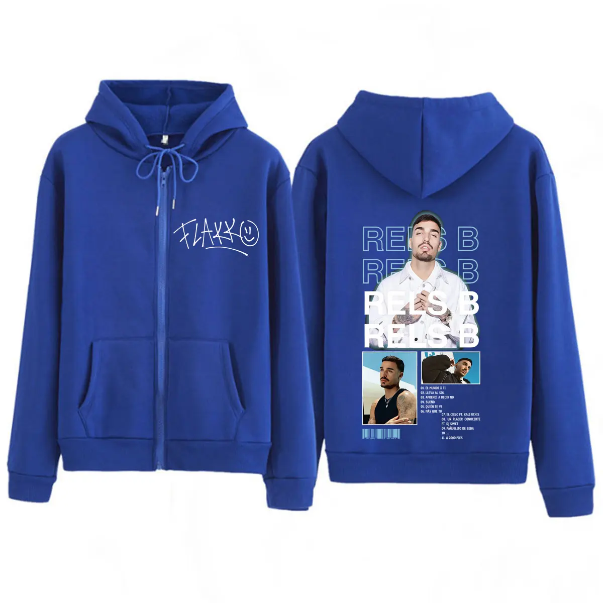 Худи на молнии с принтом Rapper RELS B Album Tour 2026, модные толстовки в стиле хип-хоп для мужчин и женщин, свободные повседневные куртки оверсайз на молнии (art.: 3920db44eb591) - 3920db44eb591