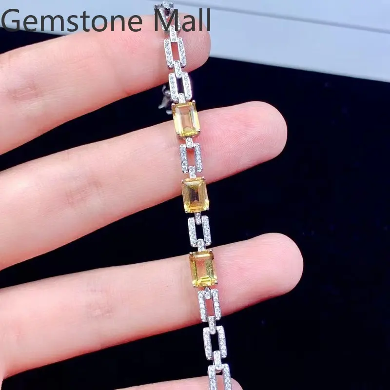 100% натуральный браслет из драгоценных камней 5 мм * 7 аметистовый топаз цитрин и