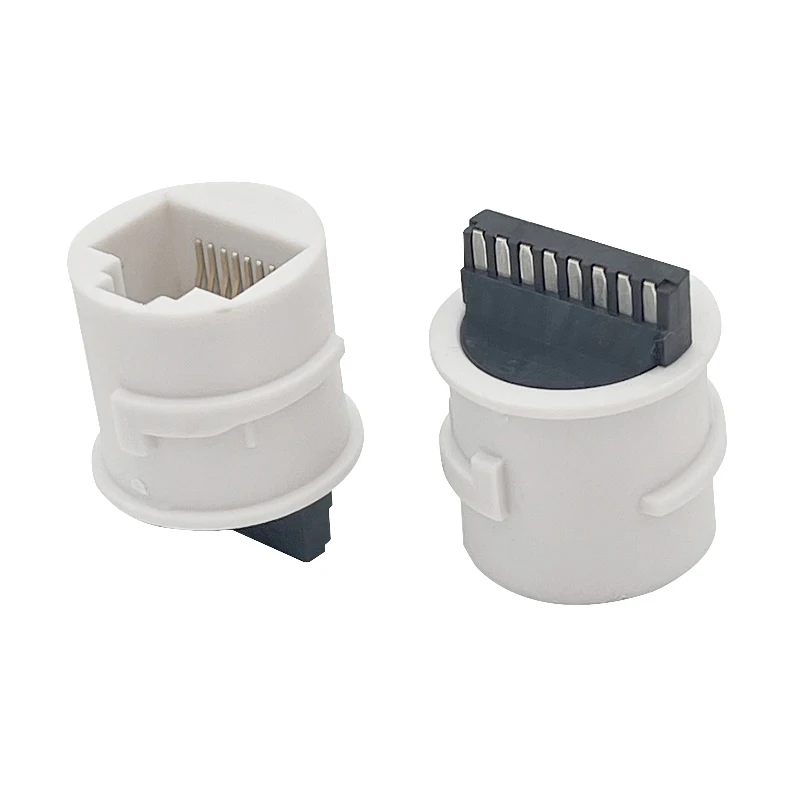 10 шт. разъем RJ45 полностью пластиковый круглый гнездовой водонепроницаемый 8P8C - Цена: 543