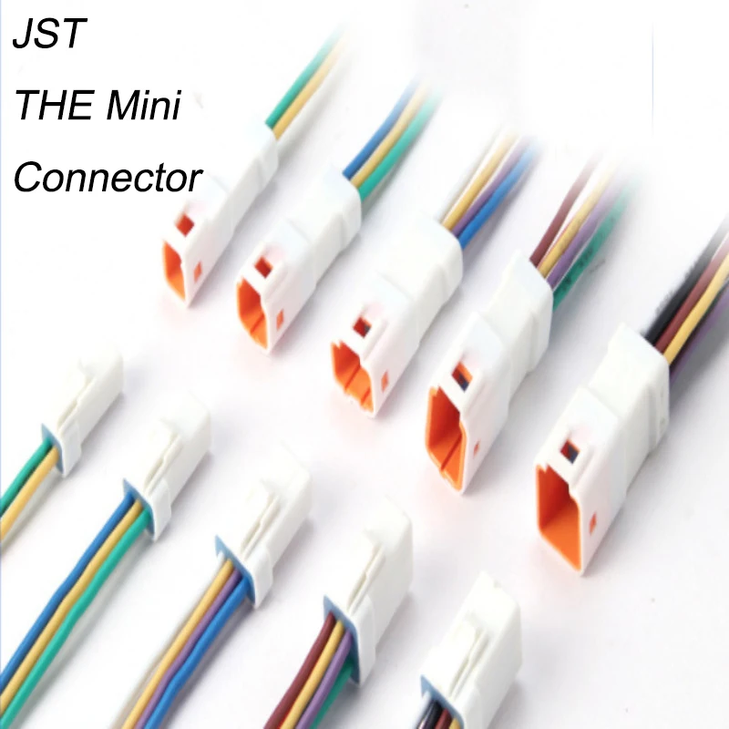 

5PCS 2 3 4 6 8 Pin JWPF 0.7MM Auto Waterproof Electronic Micro Connector With Cable Butt Plug Wiring Harness For Benz BMW