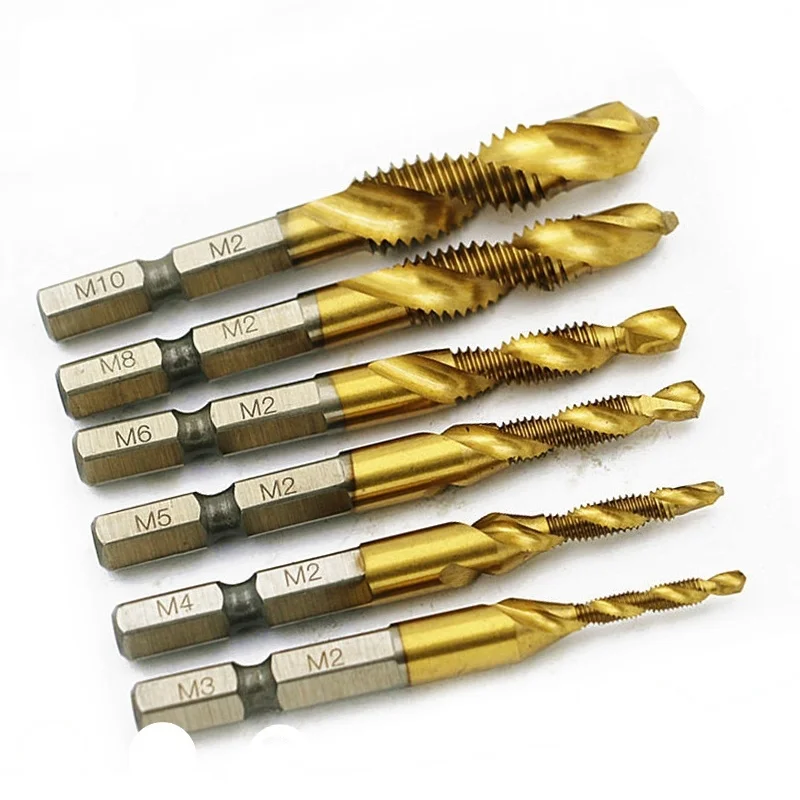 

6 шт., набор сверл из быстрорежущей стали с шестигранным хвостовиком 1/4 дюйма