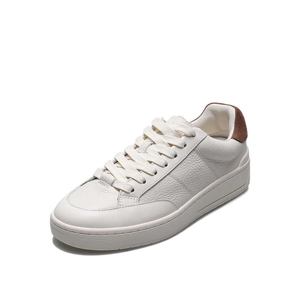 MOOQDAAX Women 2022 Spring Summer Fashion Genuine Leather Splice Sneakers Female Casual Simple Wild Flats Shoes Ladies