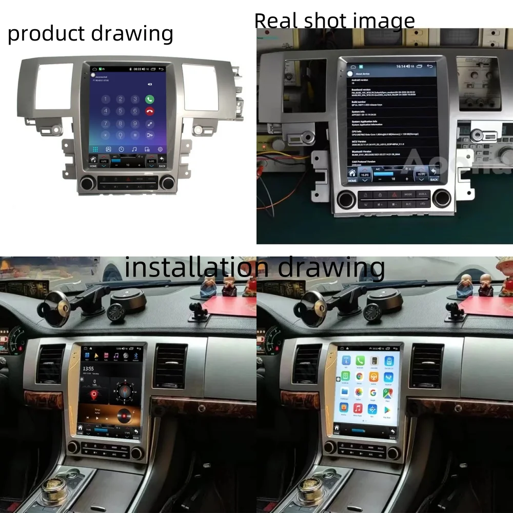 Tesla Android 13 8 + 256 ГБ для Jaguar XF XFL 2004-2015 Carplay Автомобильная GPS-навигация Авто головное
