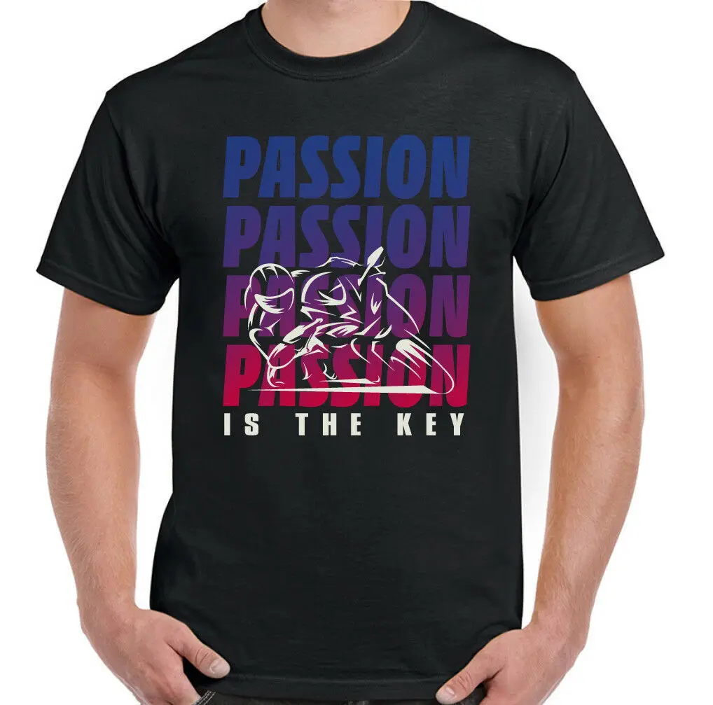 Мужская забавная футболка Passion Is The Key для езды на мотоцикле и велосипеде