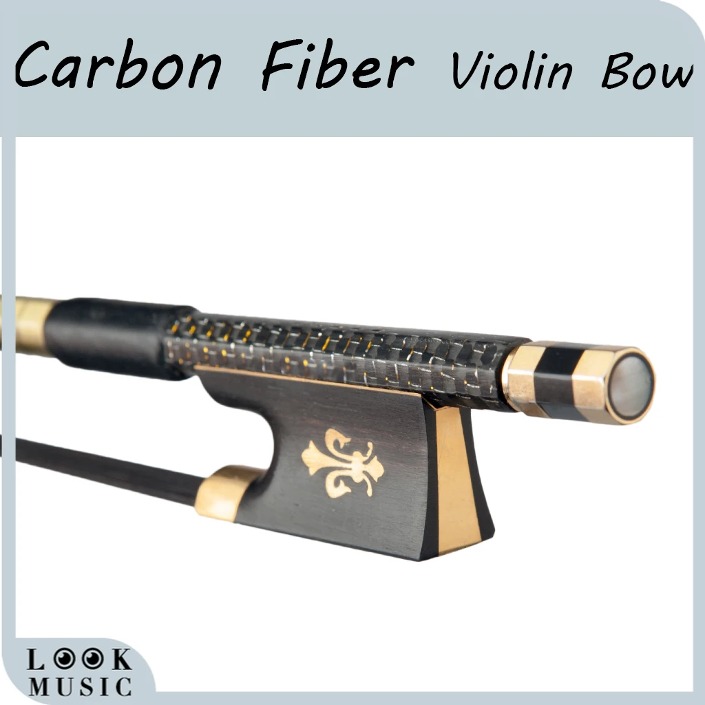 

Violin Bow 4/4 Violin Fiddle Bow Braided Carbon Fiber Bow W/Ebony Frog Black Horsehair Well Balanced Violin