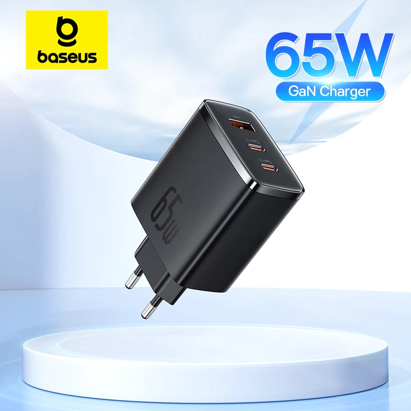

Baseus 65W GaN Charger PD Charge Type C PD USB Charger Support PD 3.1 QC PPS Portable Fast Charger For Laptop iPhone 15 14 13