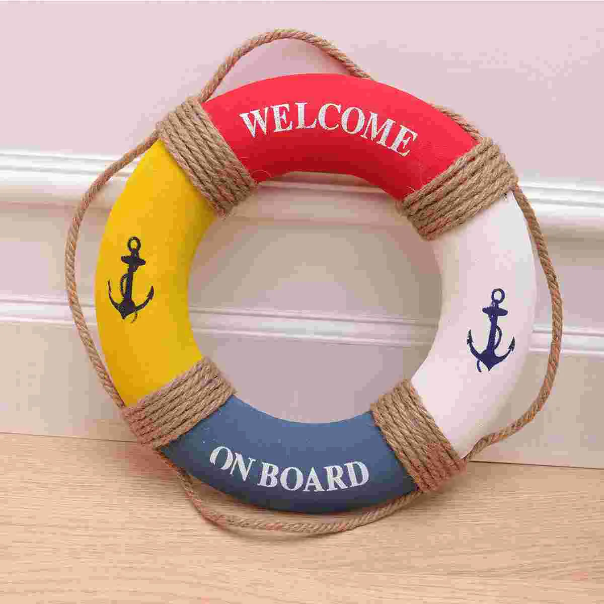 

Life Ring Nautical Wall Lifebuoy Decor Hanging Welcome Decoration Sign Decorative Door Beach Buoy Mediterranean Ornament Home