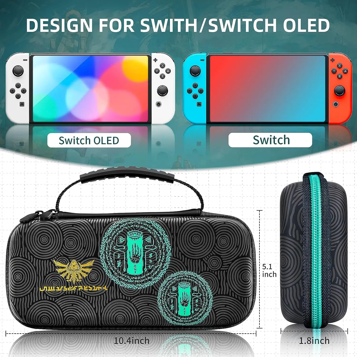 Портативный дорожный футляр Nintendo Switch OLED с жесткой крышкой совместимый аксессуар