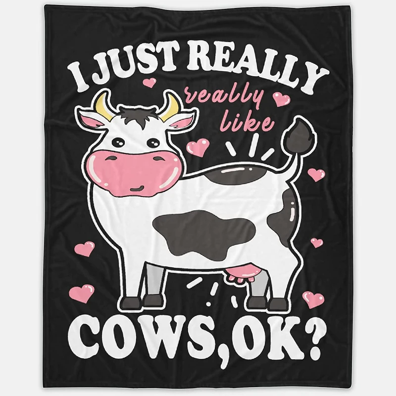 

Blanket I Just Really Really Like Cows Ok Gifts Super Soft Throws Lightweight Comfy Fuzzy Plush Bedding Quilt Fleece Blankets