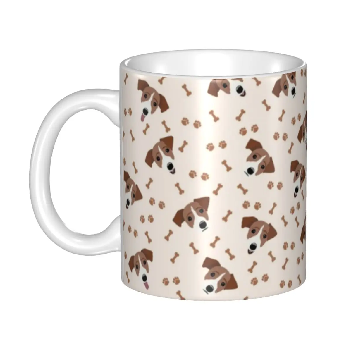 

Jack Russell Terrier Dog Bones Coffee Mugs DIY Custom Animal Ceramic Mug Cup Creative Gift Outdoor Work Camping Cups