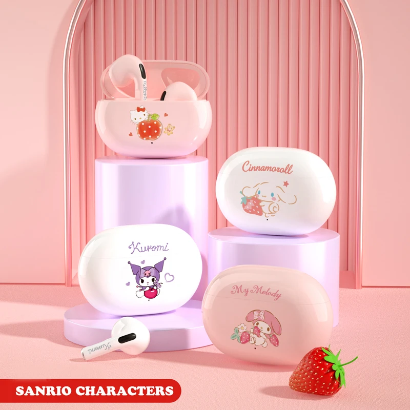 

Sanrio Bluetooth Headphones Anime Hello Kitty Cinnamoroll MyMelody Wireless Headset Kawaii Music Earphone Kuromi Birthday Gift