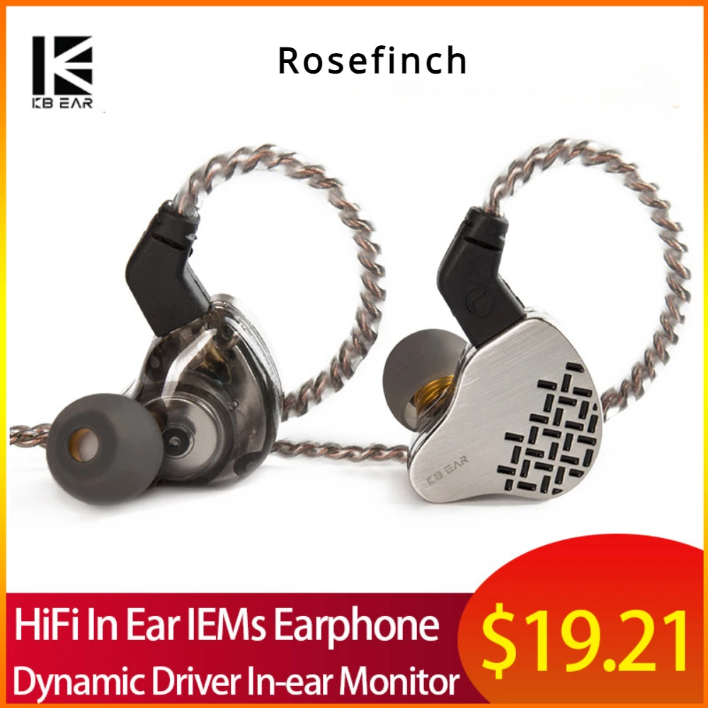 

Hi-Fi наушники KBEAR Rosefinch, 4 ядра, провод OFC, Динамический драйвер, Внутриканальные наушники-вкладыши, наушники с микрофоном, проводные наушники KBEAR с разъемом 3,5 мм