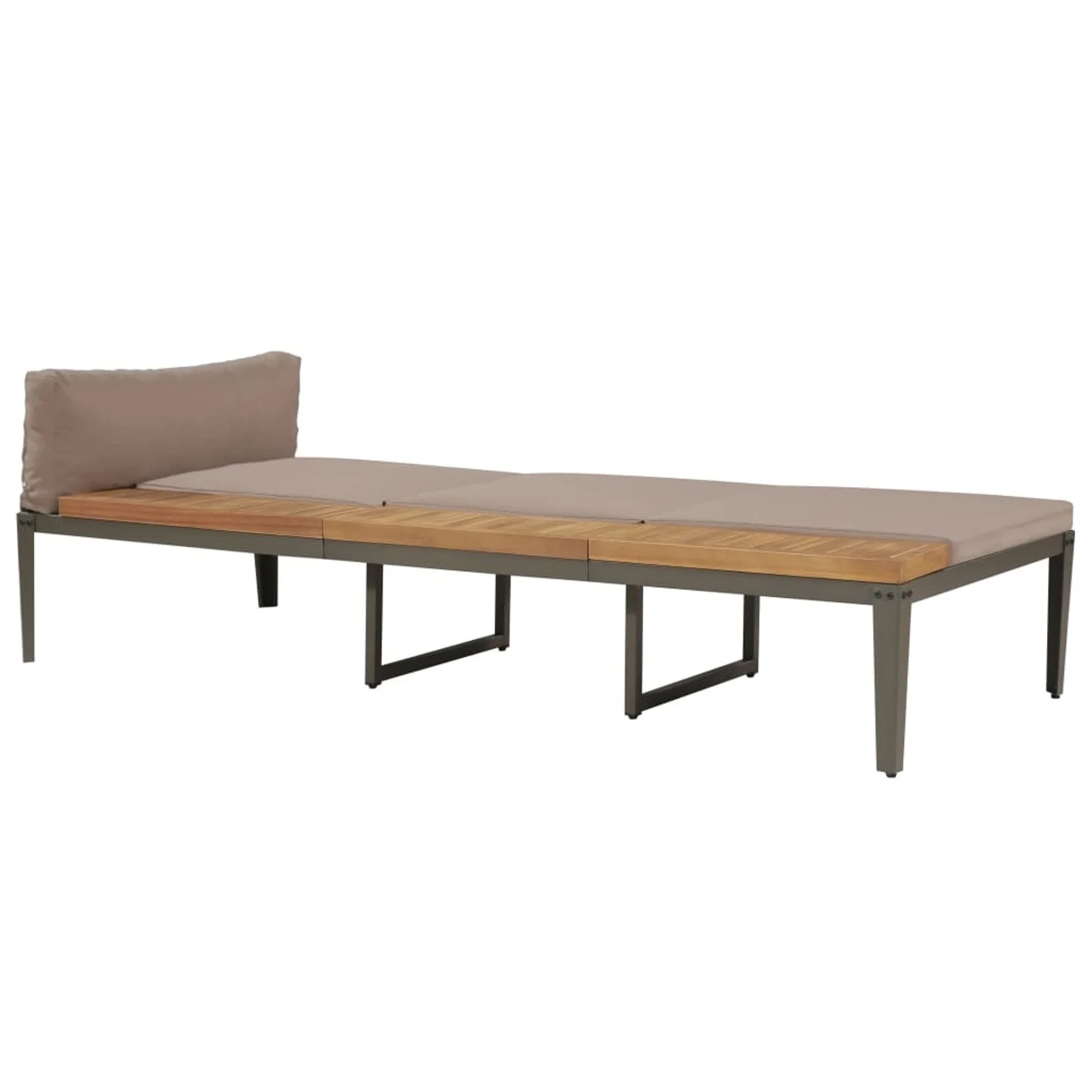 

Sun Lounger with Cushions Solid Acacia Wood Brown