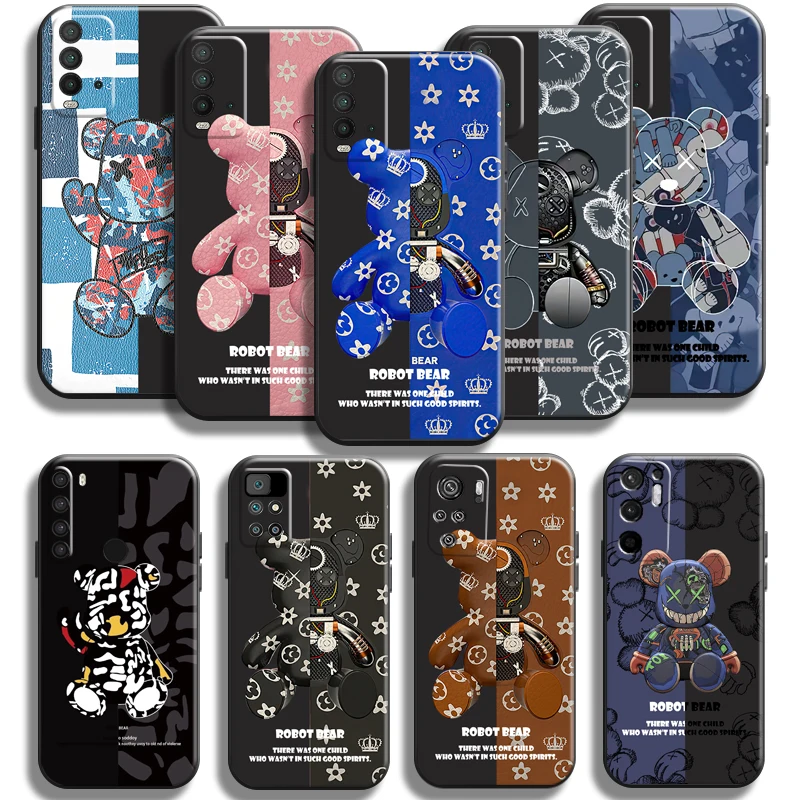 

Fashion Brand Luxury Bear Phone Case For Xiaomi Poco M3 PRO 5G For POCO X3 Pro NFC X3 F3 GT Case Funda Silicone Cover Carcasa