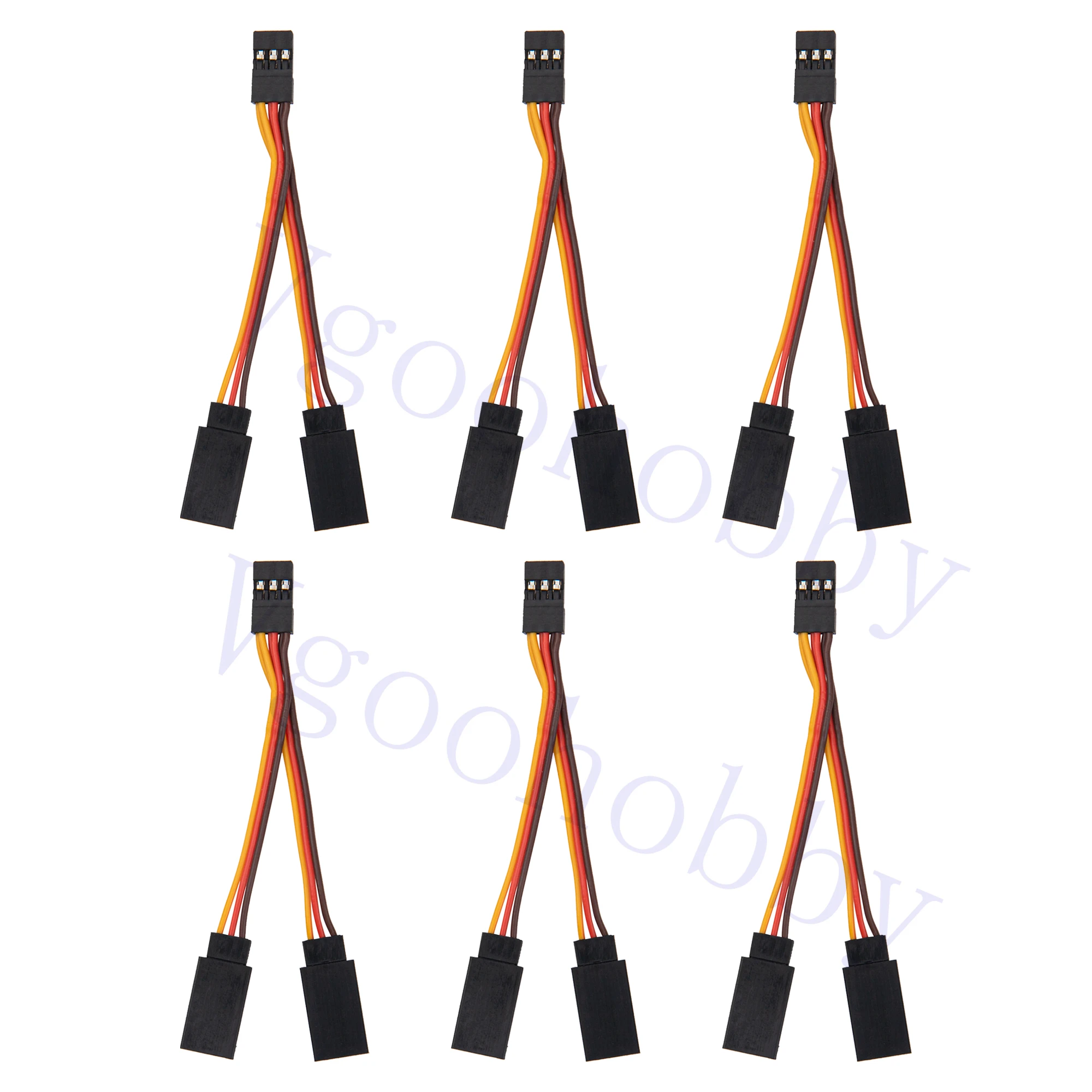 

6Pcs JR Style Servo Splitter Cable, 2.75" Servo 1 Male to 2 Female JR Extension Wire for RC Models Car Airplane Helicopter