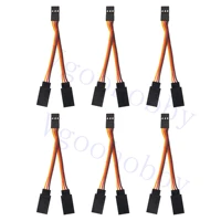 6pcs jr style servo splitter cable 2 75 servo 1 male to 2 female jr extension wire for rc models car airplane helicopter