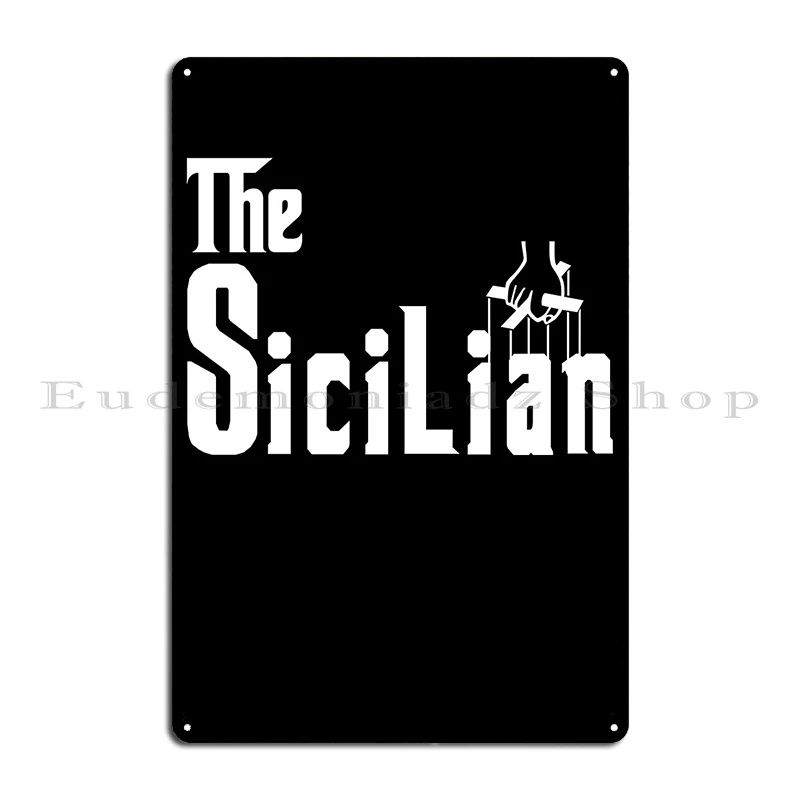 Mafia Gang Аутентичный логотип Сицилия Италия Слоган Футболка Плакат Металлическая