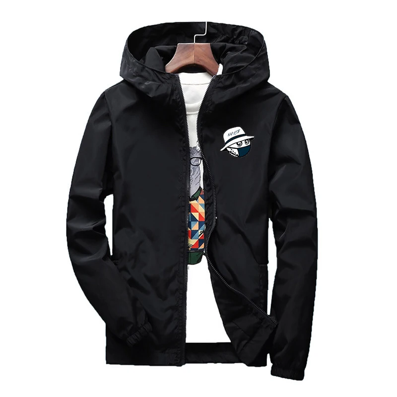 

Осенние тонкие куртки, мужские куртки для гольфа, модная Повседневная ветровка с капюшоном, мужские пальто, куртка-бомбер на молнии, Женская