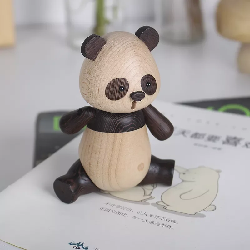 

Home Decoration Cute Panda Animal Accessories Creative Handicraft Wooden Toys Office Desktop Miniatures Christmas Figurine Gift