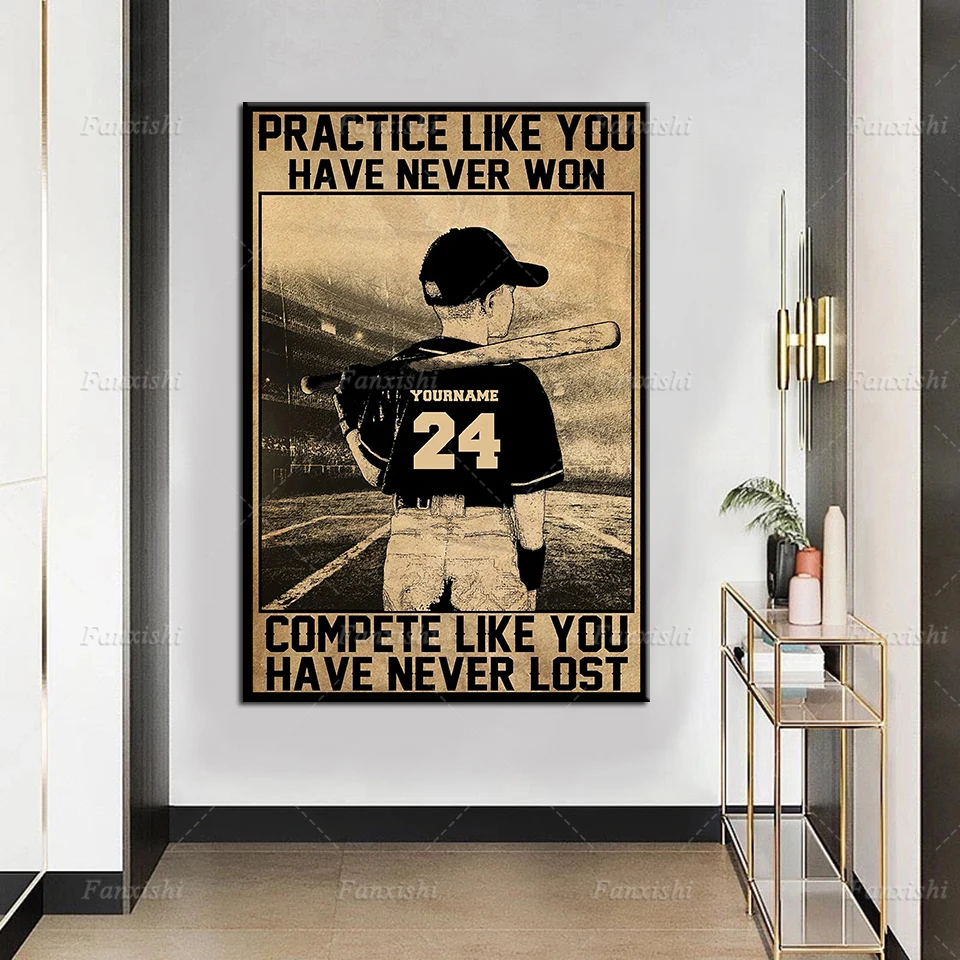 

Baseball Batter Kids Poster, Never Lost Print Canvas Poster, Love Baseball, Best Gifts Ever, Boy Bedroom Living Room Wall Art
