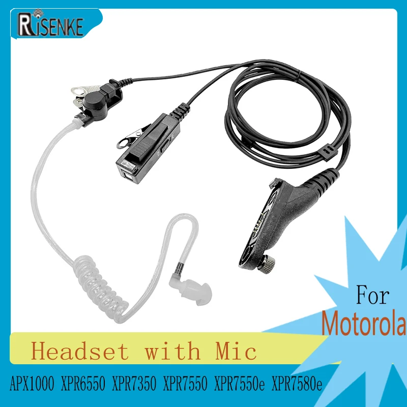XPR 6350 Earpiece Headset with Mic Compatible with Motorola APX1000 XPR6550 XPR7350 XPR7550 XPR7550e XPR7580e Two Way Radio