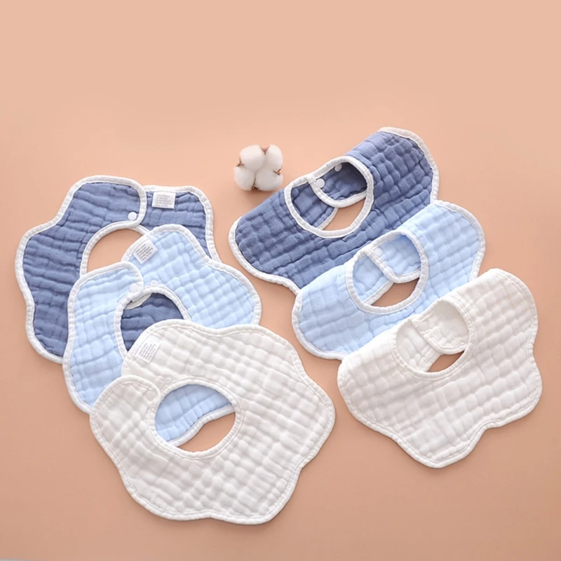 

6pcs Baby Bibs 360° Rotate Soft Baby Bandana Muslin Drool Bibs Bibs Burp Gauze Cloth Absorbent Bibs for Boys Girls