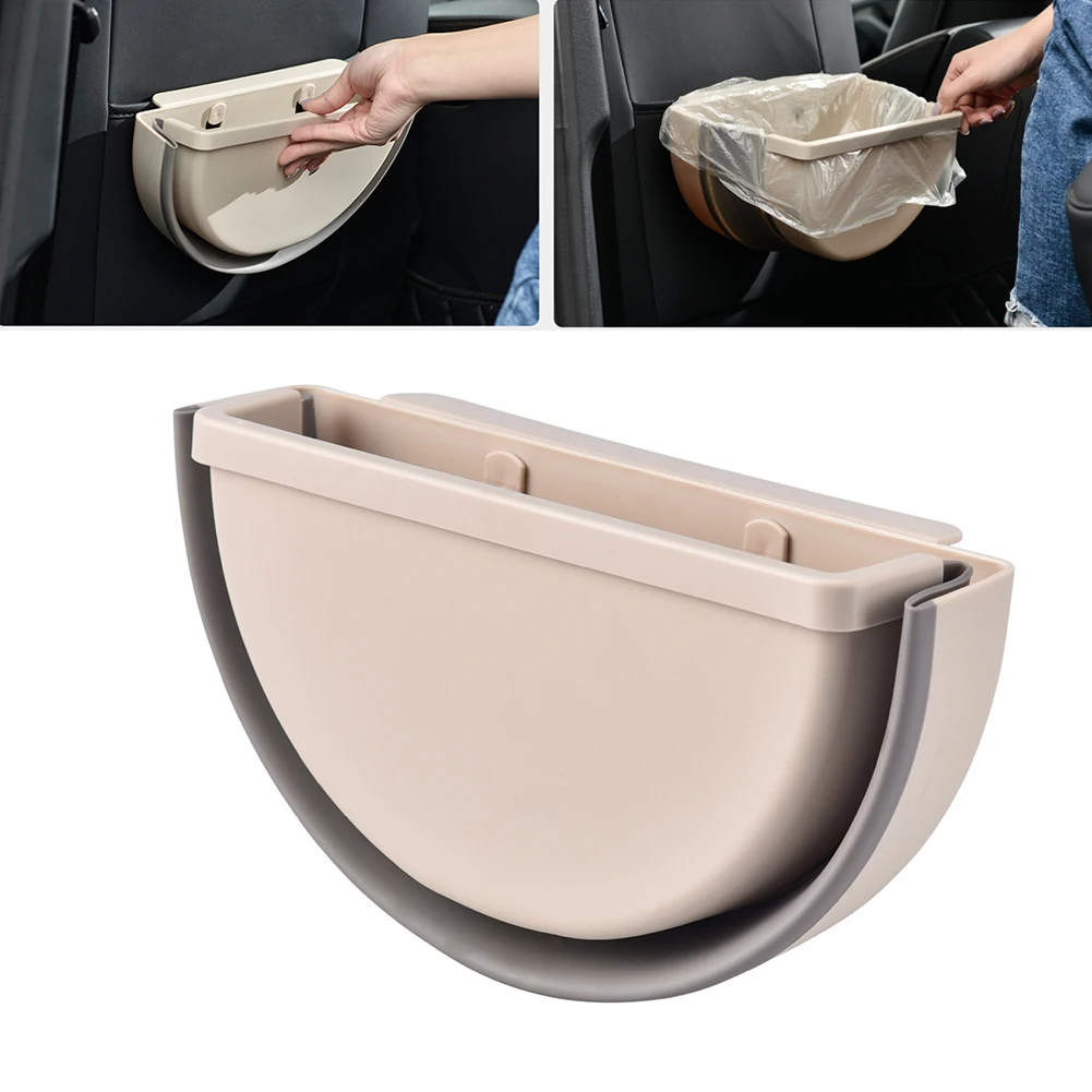 

Kitchen Bathroom Cabinet Door Hanging Folding Trash Can Decoration PP Semicircle Waste Storage Rubbish Holder Large Capacity