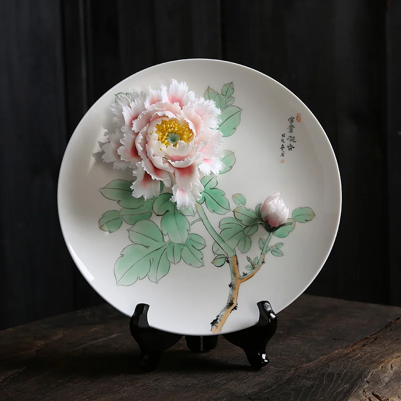 

Handicraft 3D Flowers Decorative Dishes, Porcelain Plates, Home Decor Crafts, Room Decoration Accessories