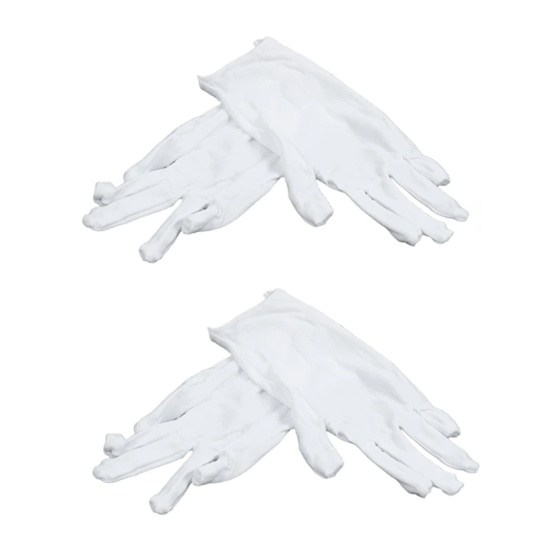 2X белые хлопковые перчатки, антистатические перчатки, защитные перчатки для работников дома