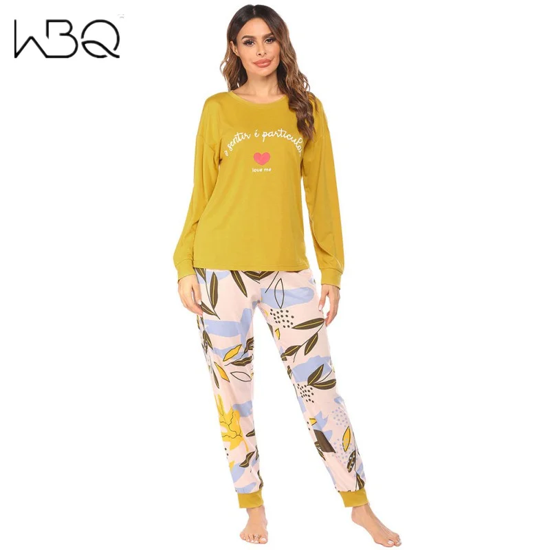 

Autumn Pajama Set For Women Sleepwear Loungewear O Neck Printing Nightwear Ladies Homewear Women Sleep Wear Lounge Wear Set