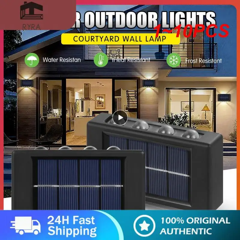 

1~10PCS Solar Wall Lamp Outdoor Waterproof Up And Down Luminous Lighting