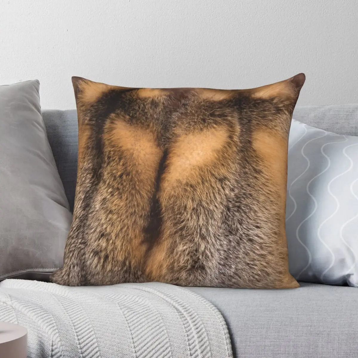 

Red Fox Square Pillowcase Polyester Linen Velvet Creative Zip Decor Pillow Case Car Cushion Cover