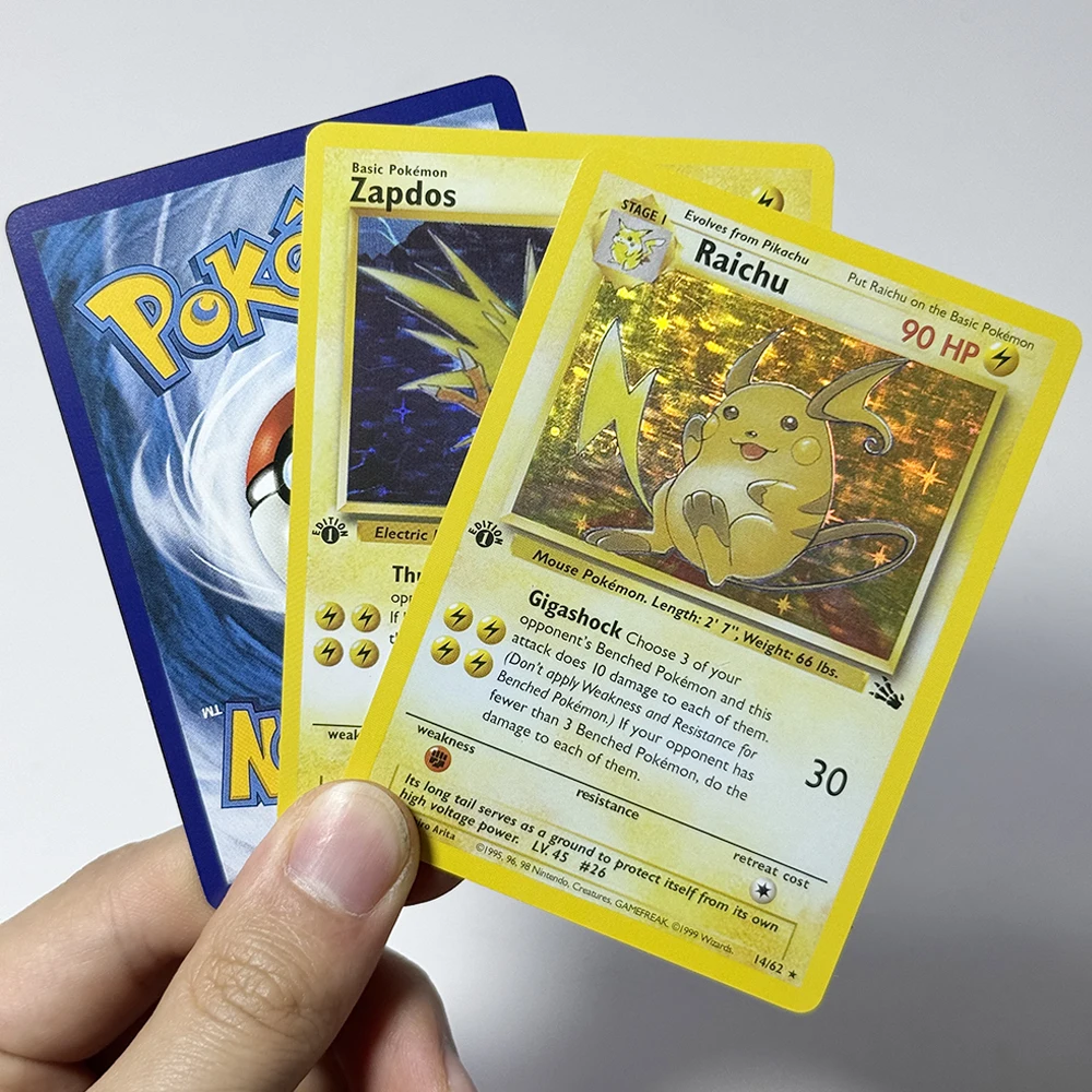 Фото Коллекционные карты PKM 1st Fossil Foil Proxy Game DIY: редкие карты PTCG с изображениями Aerodactyl, Articuno, Gengar, Zapdos, Lapras, Moltres, Kabutops, Ditto, Haunter №5