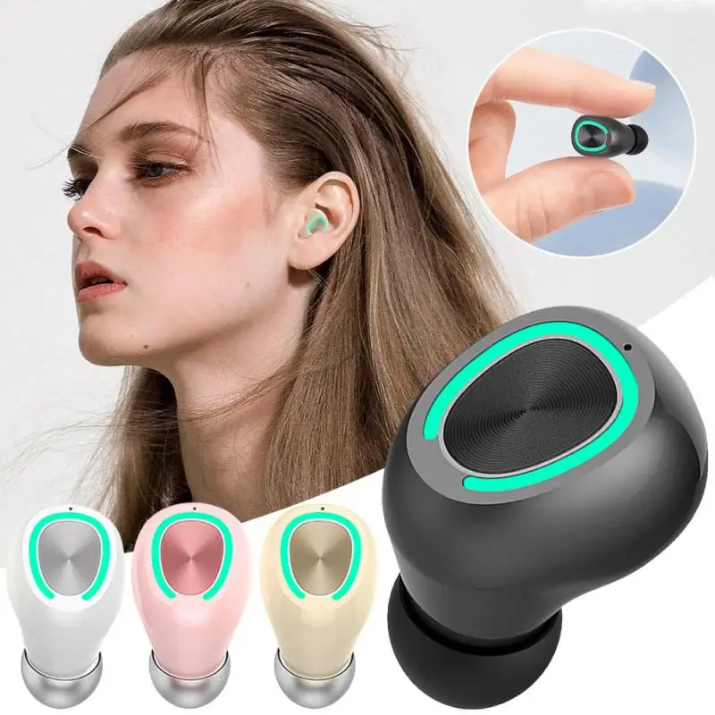 TWS Bluetooth Earphones Single In Ear Wireless Invisible Earbuds In Ear Sport With Mic Handsfree Headset Headphones For Phone