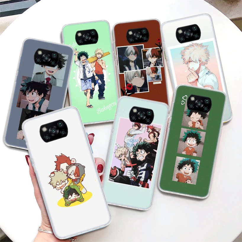 My Hero Boku no Hero Academia deku bakugou Cute Phone Case For Xiaomi Mi 11 Lite 12X 11i 12T 11T 10T 9T Pro 13 12 10 9 8 Ultra 5